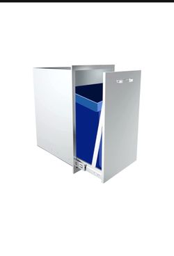 New Built-in Single Trash Drawer Pull-Out Tray Stainless Steel Trash Drawer with Handle Storage Trash Bin for Outdoor Kitchen BBQ Island Grill Station