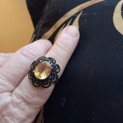 LARGE GENUINE CITRIN RING