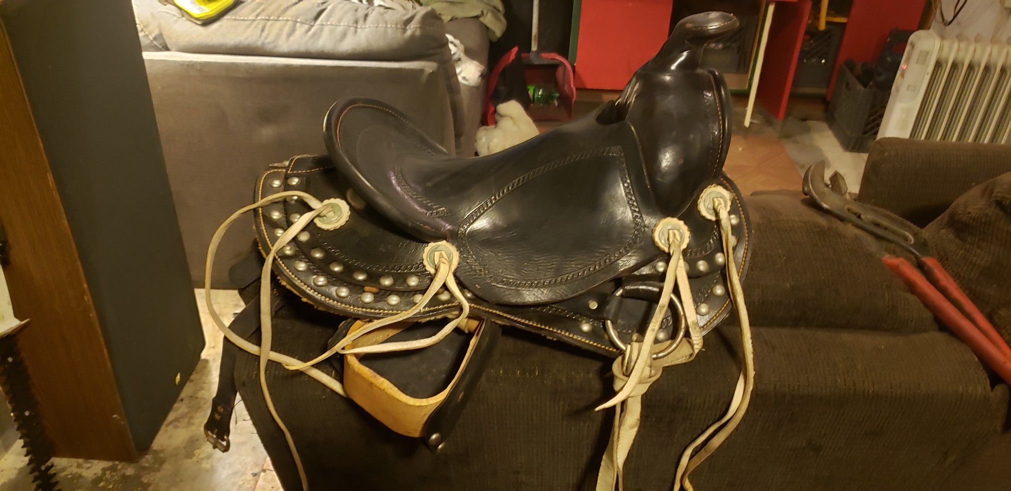 Small western saddle and tack