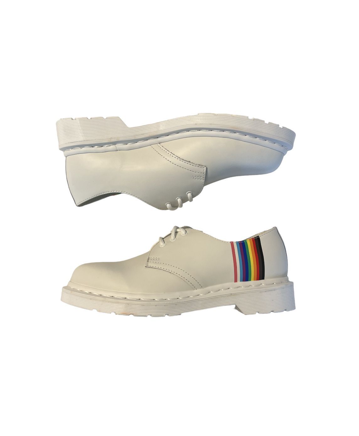 Rare Martens Boots Low White Leather Size