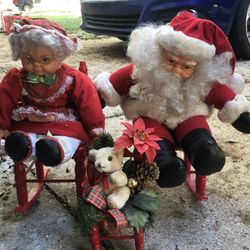 Vintage Santa and Mrs. Clause Dolls 
