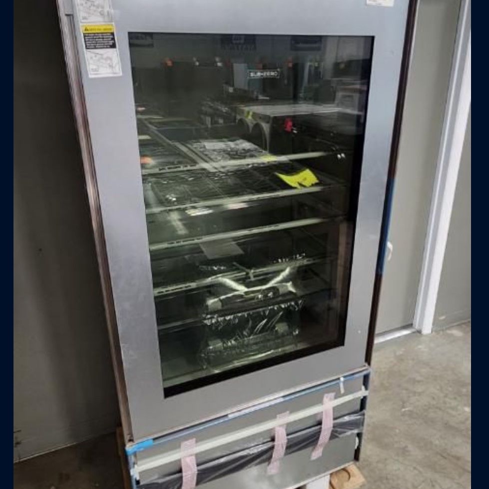 36” SubZero Over-and-under Refrigerator/freezer With Glass Doors