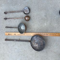 Handmade Hand Forged Copper Ladle Strainer 