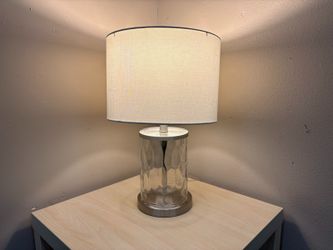 Contemporary Textured Glass Jar Style Table Lamp