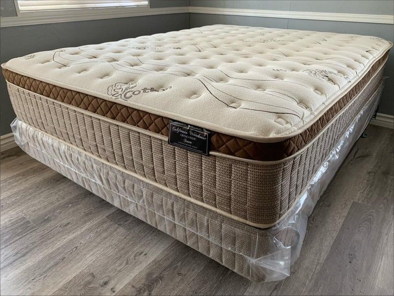 Queen Size Organic Cloud Edition Europillow Top 12inch Matresandboxspring