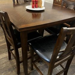 Dining Set .Furniture Dixon 5-piece Wood Top Square Counter , Dark Espresso