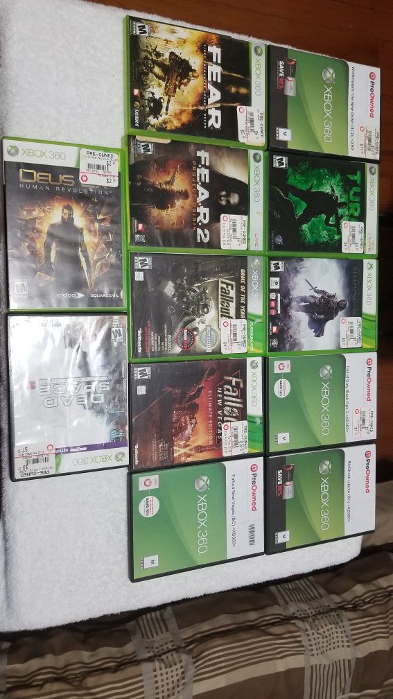 Xbox 360 video games, 3 dollars each,or all for 50 dollars.