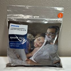 Philips Respironics Amara View Minimal Contact Large L Full Face Mask W/ Headgear 