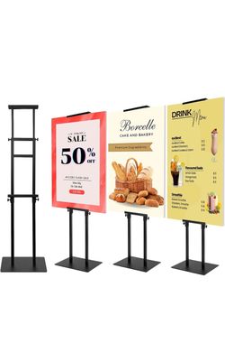 Double-Pole Poster Stand /   Exhibidor   de anuncio para negocio