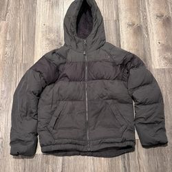 Boys North Face Black With Grey Mid Weight Winter Puffer Jacket Coat. Size M (10/12). 