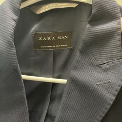 Zara Mens Blazer 38S Blue Coat