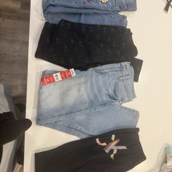 Girls Pants Set of 4, size Large 10/12 and 12/14