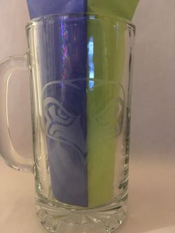 Seahawks Etched beer mugs