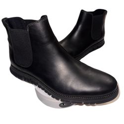 Cole Haan ZERØGRAND Men's Chelsea Ankle Boots Black Leather US 9.5 M