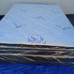 Brand New Queen Size Pillowtop Mattress Included Box Spring.