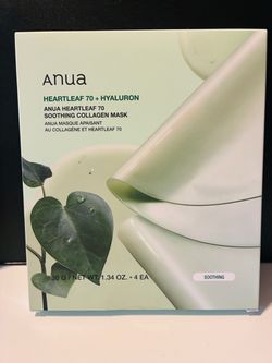 Anua Heartleaf 70 Soothing Collagen Mask 4-Pack