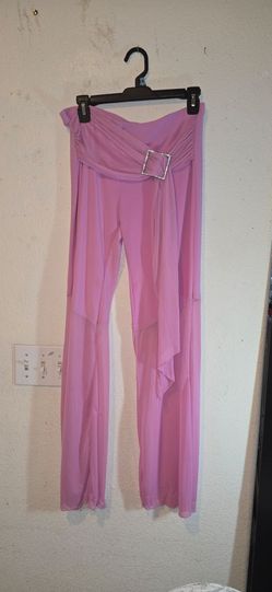 SHeerPink jeenie pants with Rhinestone Buckle