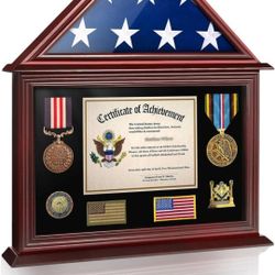 ASmileIndeep Flag Display Case Box for Folded 3'x5' American Veteran Flag