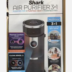 Shark Air Purifier 3-in-1 w/ Nano Seal Filter w/ True HEPA technology & Clean Sense IQ. 500sq.ft. *Brand New*