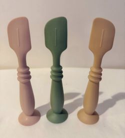 3 Packs Silicone Diaper Cream Applicator with Suction Base, Diaper Cream Spatula Applicator for Babies, Soft Silicone Diaper Cream Brush (Natural/Shif