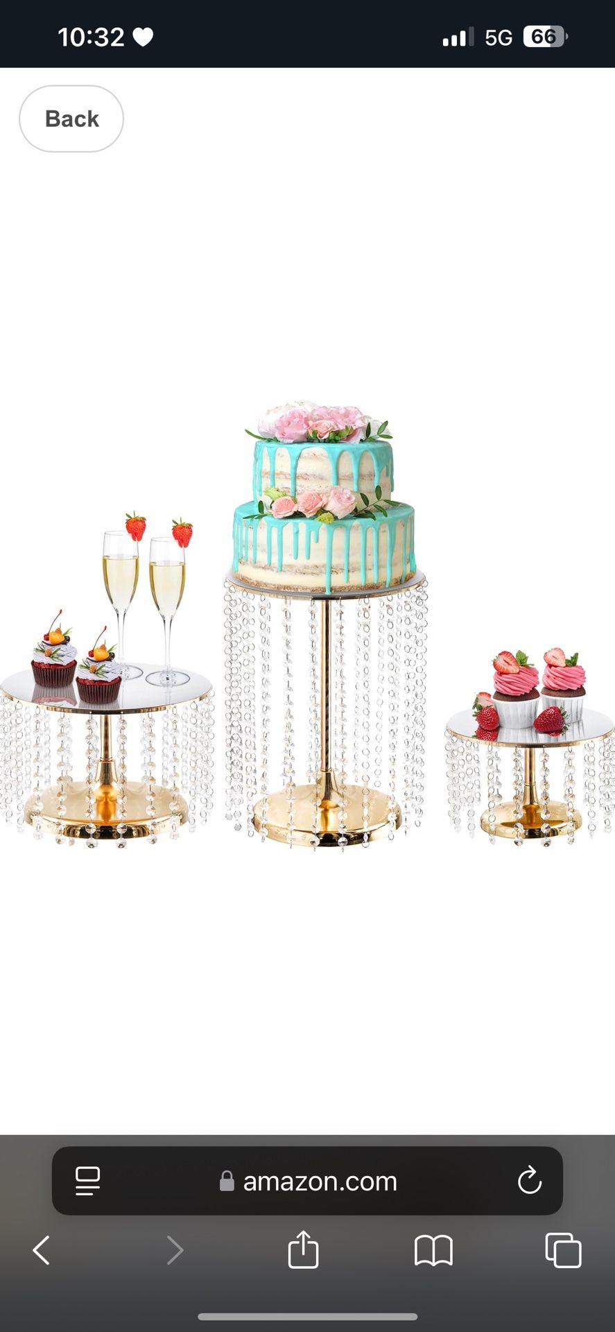 Gold Cake Stand Set of 3, Metal Mirror Cake Stand