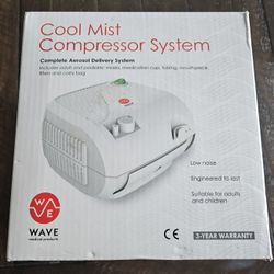 WAVE Cool Mist Compressor Aerosol Delivery System New Nebulizer