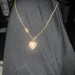 Juice Couture Gold Heart Choker Necklace 