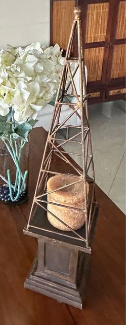 Metal Obelisk Candle Holder 28” Height 6 1/4” Width