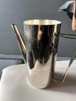 Mcm Unbranded Art Deco Pitcher Likely Silver Plated 6.5 in No Lid Not Polished