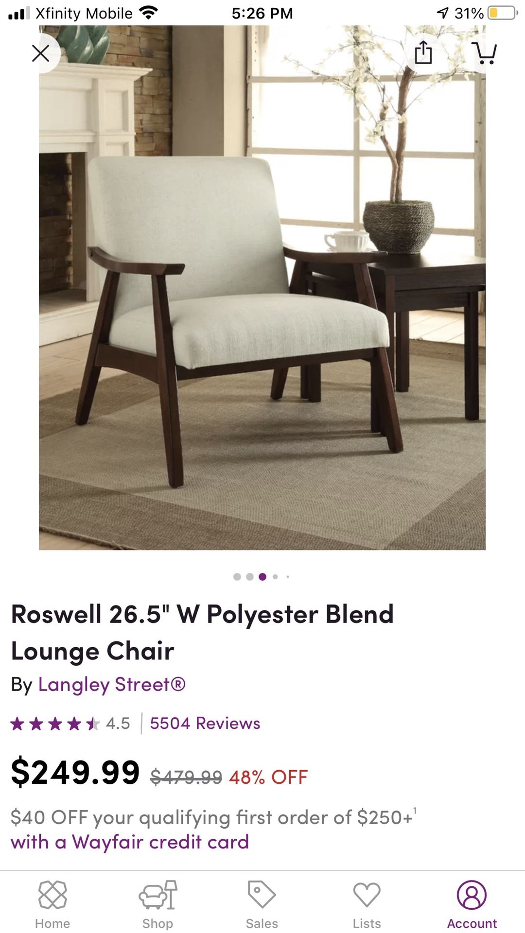 Wayfair roswell lounge discount chair