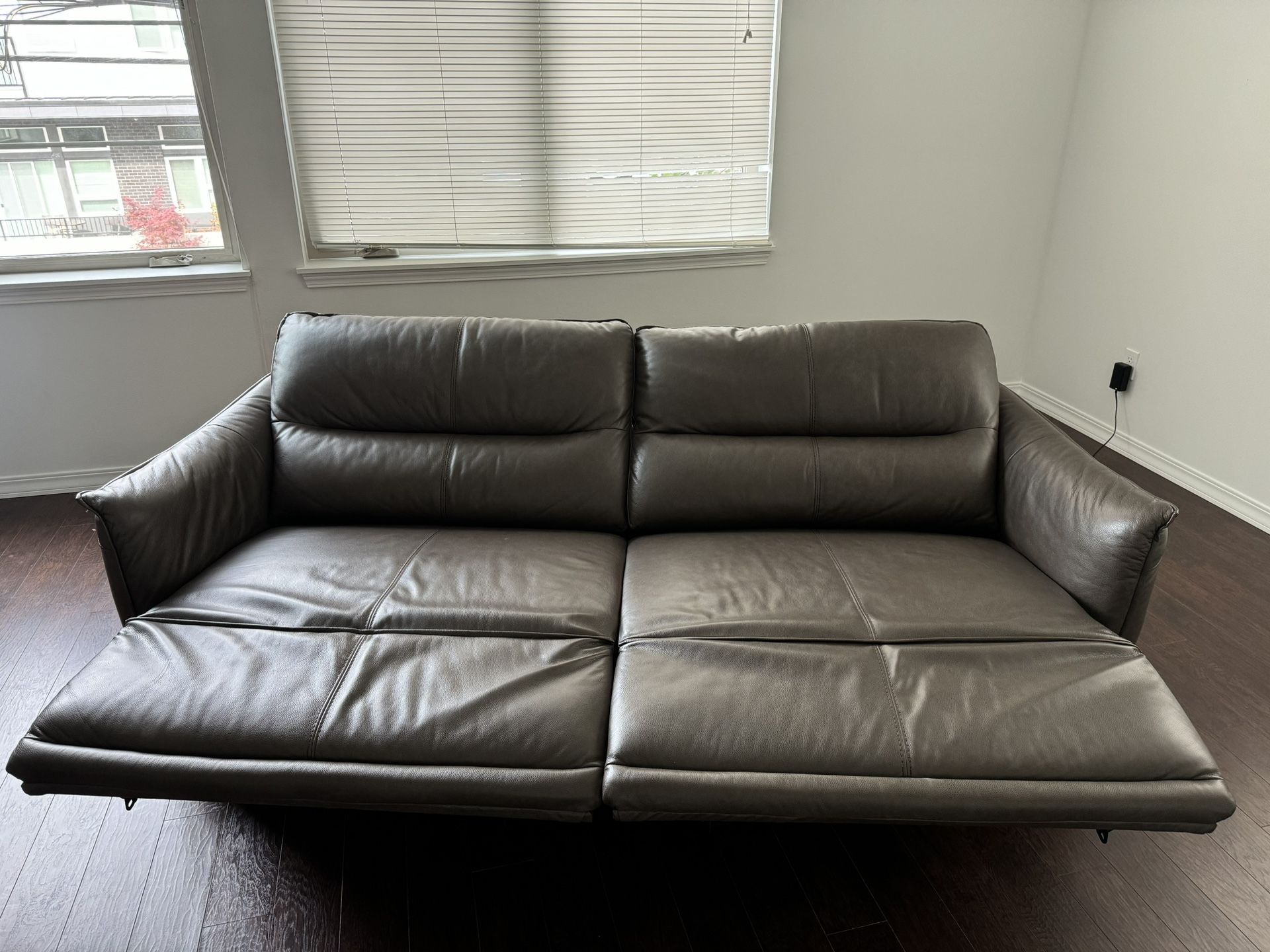 Grey Leather Electric Recliner Only 1 Year Old