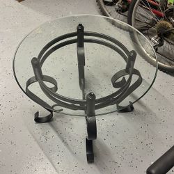 Glass Round End Table 