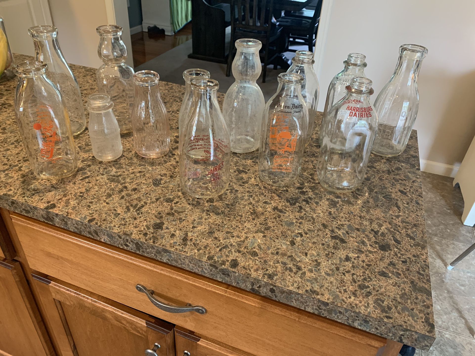 Antique Glass Dairy Bottles