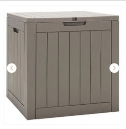 30 Gal. Deck Storage Box in Brown Container Seating Tools Organization Deliveries
