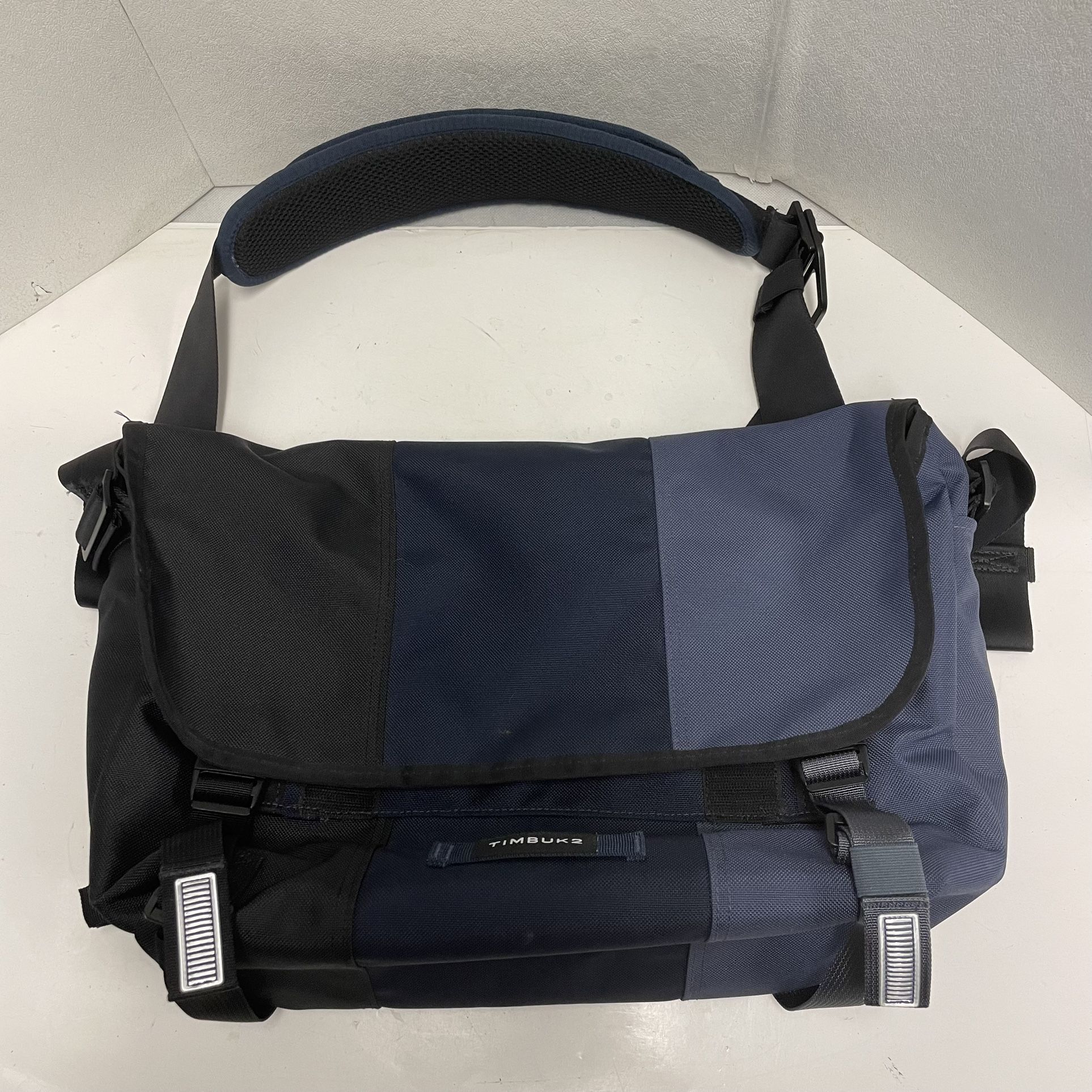 TIMBUK2 Large Messenger Bag Shoulder Travel 16”x13” With Strap - Black Blue