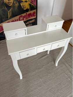 Entry table / dresser / shelf with drawers - white