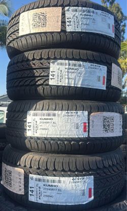 215/45/17 Kumho 4 new tires installed and balanced