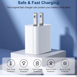 iPhone Charger Fast Charging,20W PD USB C Wall Charger 4 Pack with 6FT Fa