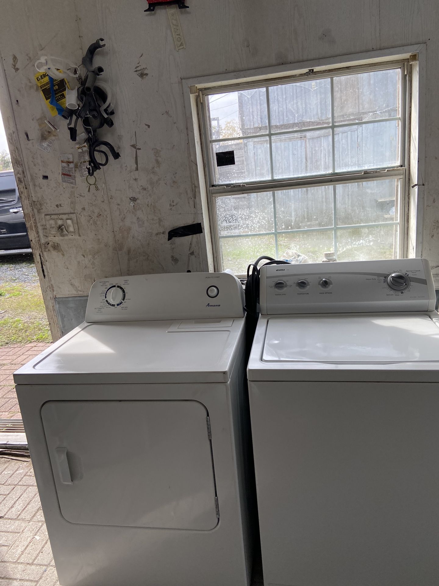 ILL  RUN BOTH FOR YOU THROUGH ALL CYCLES! EXCELLANT  SUPER LOAD KENMORE WASHER & AMANA ELECTRIC DRYER SET. BOTH RUN LIKE BRAND NEW!. ALL CYCLES WORK N