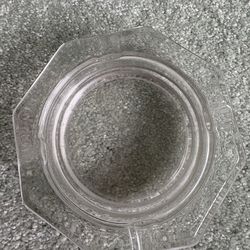 Vintage new Clear octagonal glass air tray with four grooves to hold cigarettes 4.5 inches long