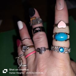 Lot Of 10 Different Rings
