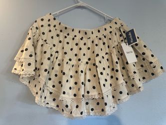 Black Ibis Polka Dot Tiered Mini Skirt