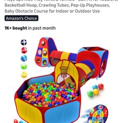 Playz New 5 Pcs Kids Play Tent/Tunnel/Ball Pit And More