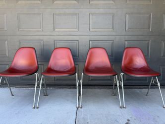 Eames for Herman Miller Dss Stacking Naugahyde Fiberglass Shell Chairs