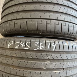 (2) 19” Pirelli Pzero 245/35/19 used tires like new pair