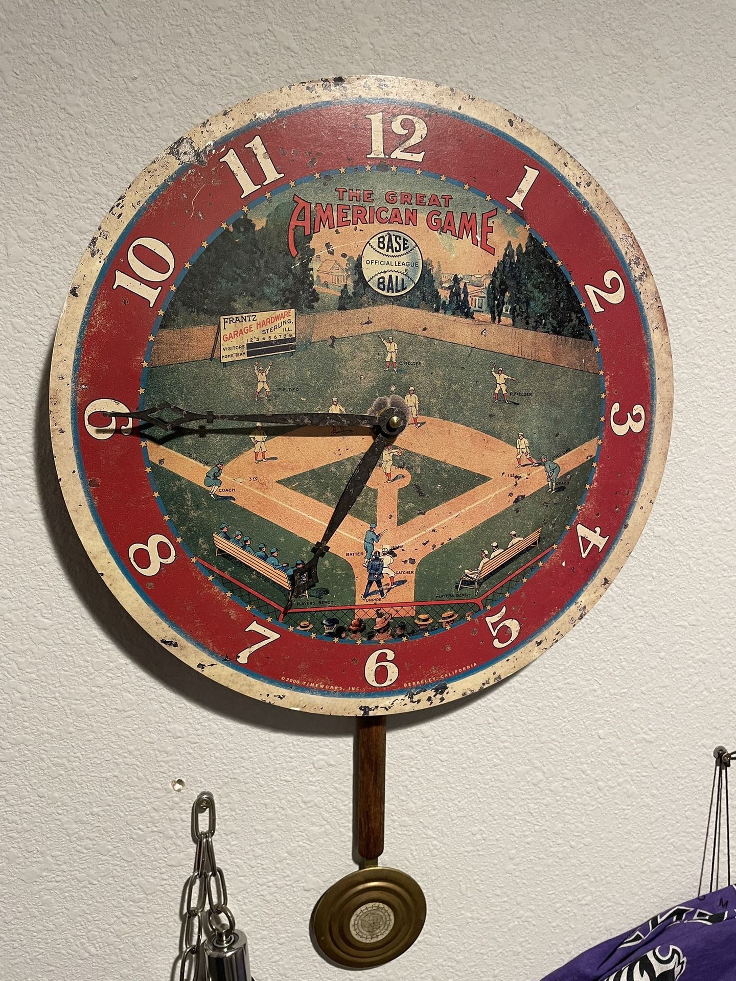 Antique Baseball Wall Clock