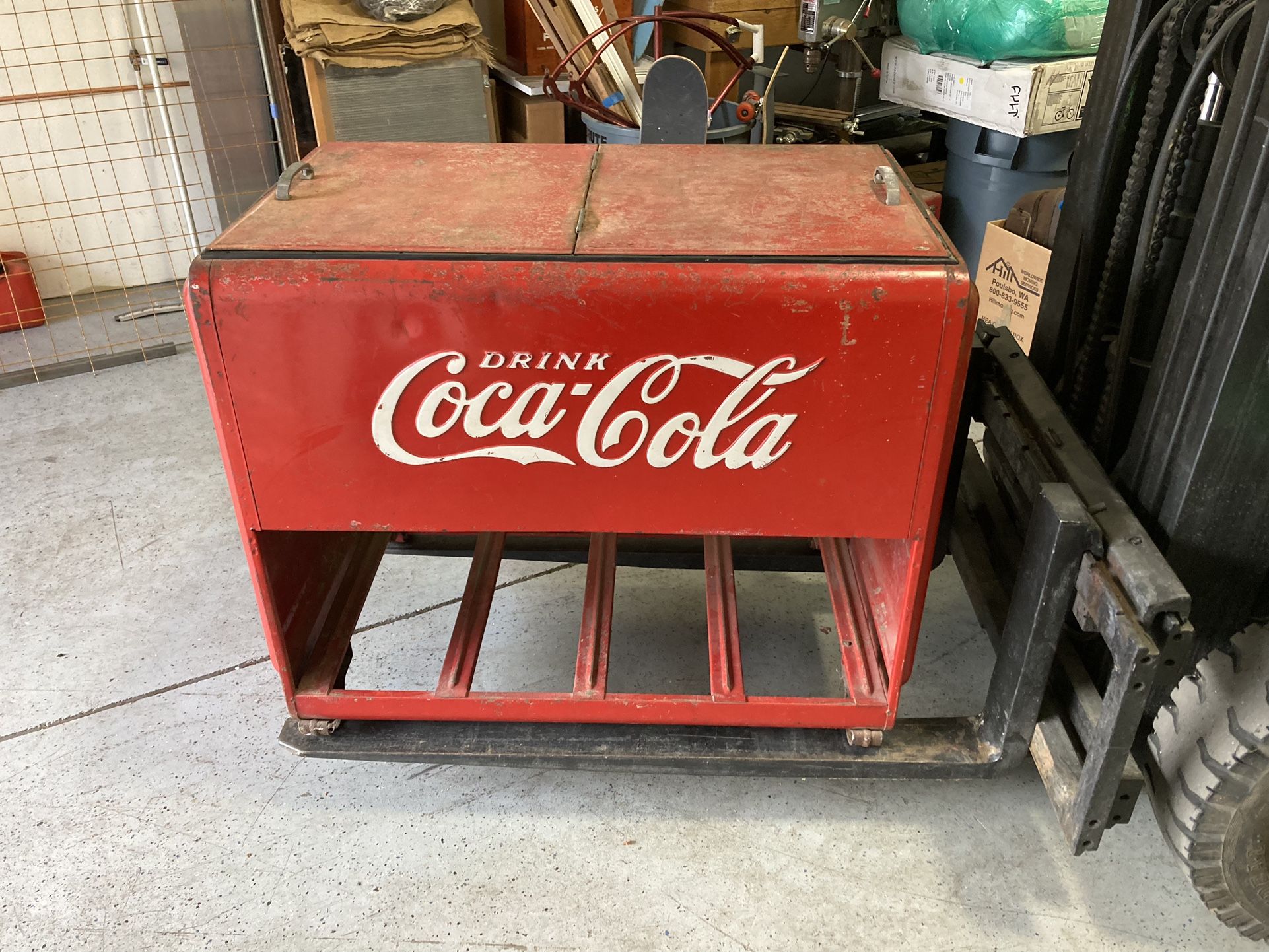 Coka Cola Ice Cooler Vintage Antique Original Paint Soda Pop