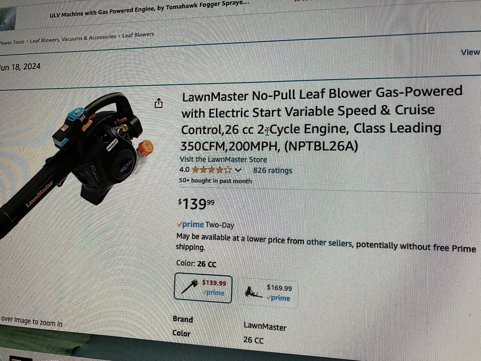 New In Box. Gas Powered Leaf Blower