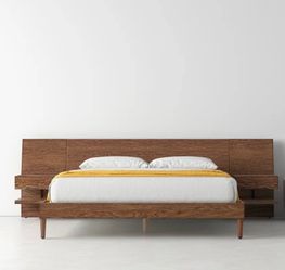 Mid Century Modern King Bed with built in nightstands