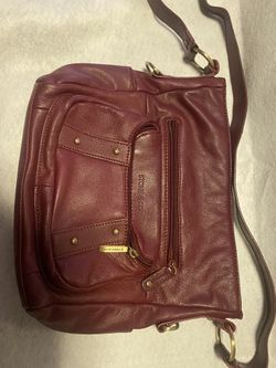 Stone & Co Leather Purse In Dark Red Burgundy 